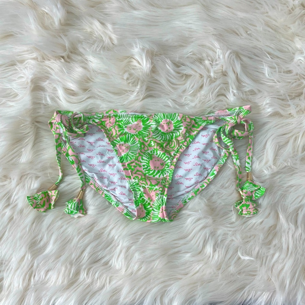 {Lilly Pulitzer} String Bikini Bottoms Cabana Pink Sunnyside Print
